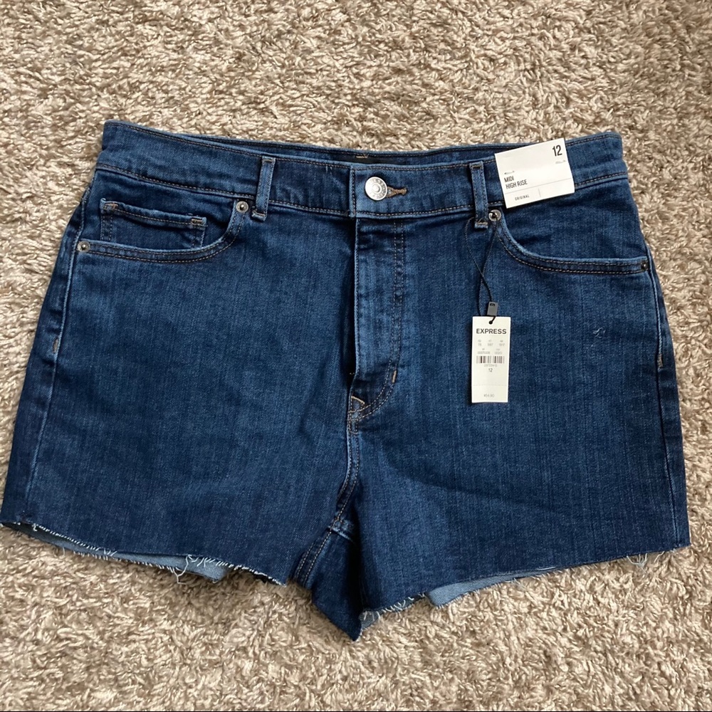 Express High Rise Midi Shorts